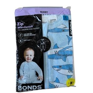 Bonds Baby Wondersuit with Blue Shark Design